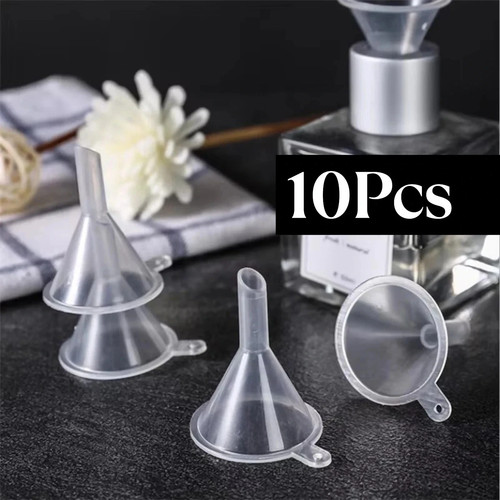 10x mini plastic funnel - plastic, oil